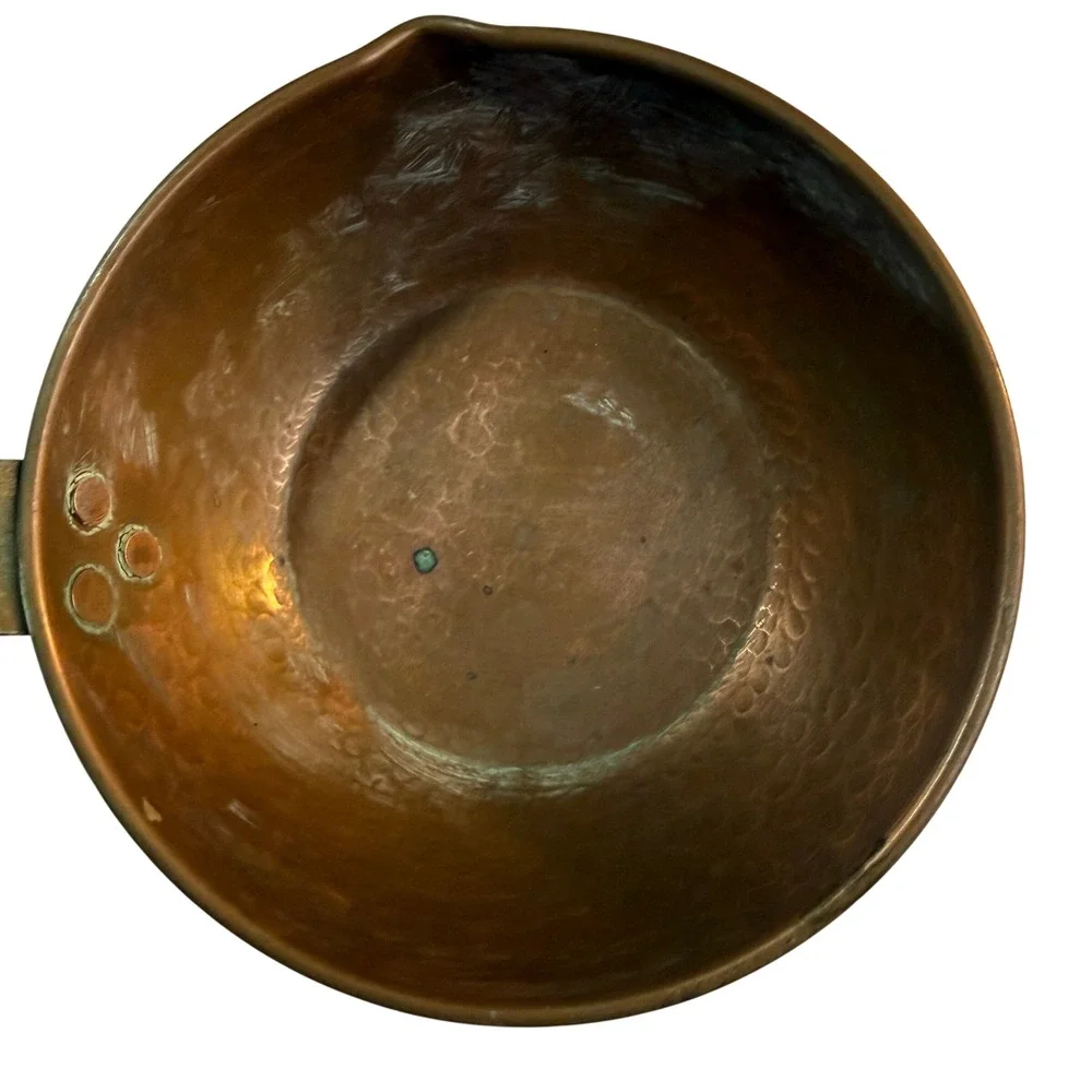 Vintage Hammered Copper Sauce Pan Small Rustic Farmhouse Butter Warmer Primitive